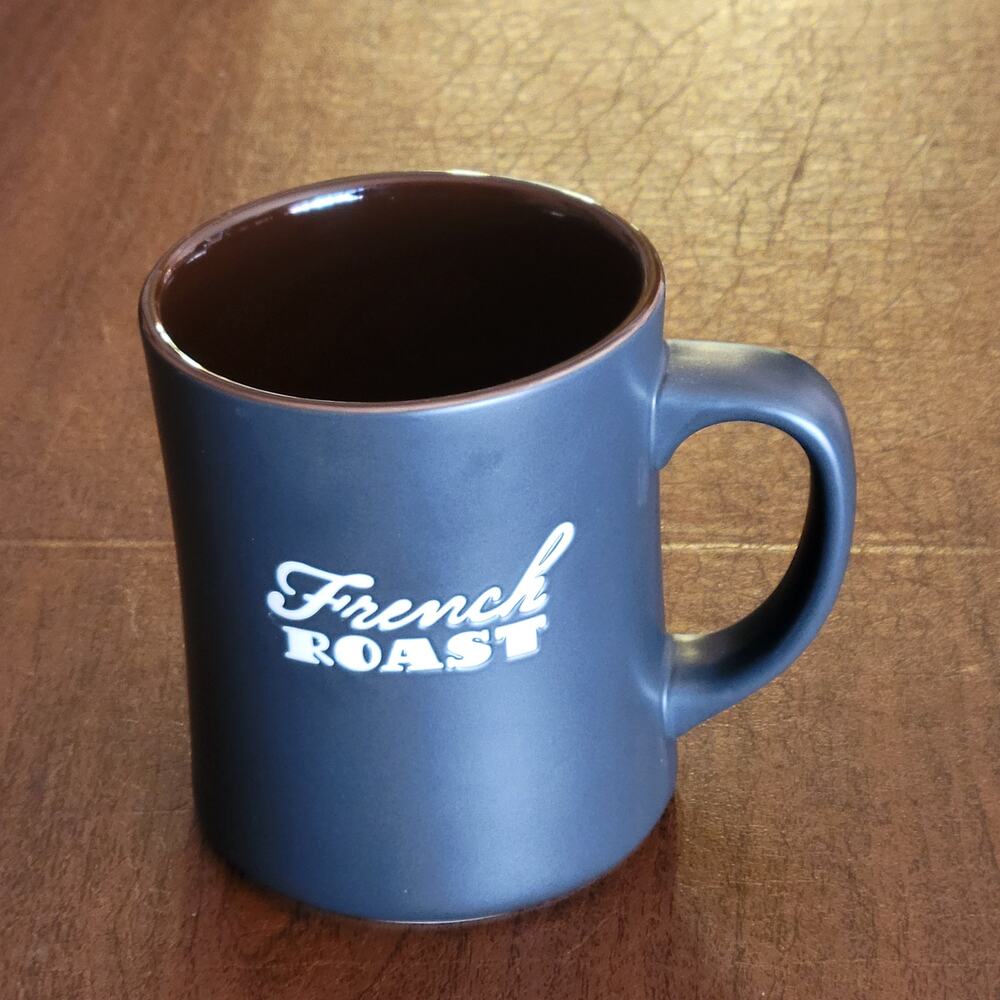 Starbucks 2011 Etched French Roast Black Matte New Bone China Coffee Mug 16 oz